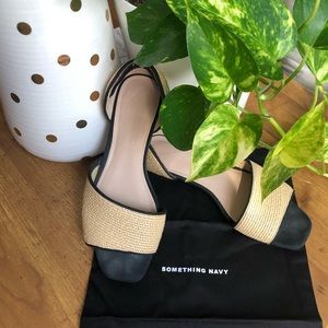 Something Navy Juliana Raffia Flats